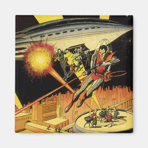 Vintage Science-Fiction, Sci-Fi-Aliens aus UFO Magnet
