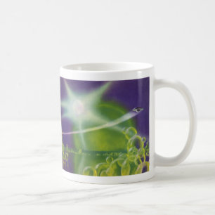 Vintage Science-Fiction Sci-Fi Grüne Blasen Planet Kaffeetasse