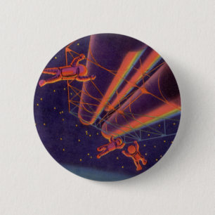 Vintage Science-Fiction, Sci-Fi-Regenbogen-Astrona Button