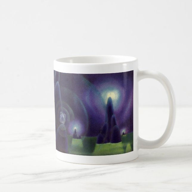 Vintage Science Fiction, Sci Fi Weltraumplanet Kaffeetasse (Rechts)