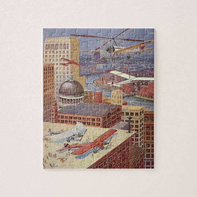 Vintage Science Fiction Stadt, Viktorianischer Ste (Vertikal)