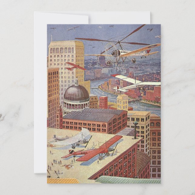 Vintage Science Fiction Stadt, Viktorianischer Ste (Vorderseite)