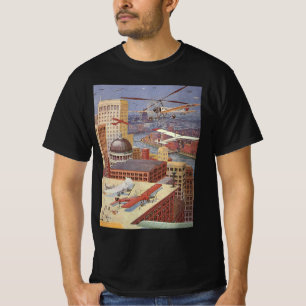 Vintage Science Fiction Stadt, Viktorianischer Ste T-Shirt