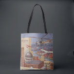 Vintage Science Fiction Stadt, Viktorianischer Ste Tasche<br><div class="desc">Vintage Illustration Dampf punk Viktorianische Science Fiction futuristische Stadt Bild. Die Metropole Paris,  Frankreich in der Zukunft mit fliegenden Autos,  Hubschraubern und Flugzeug für Reisen und Transport. Diese Szene aus Steampunken umfasst Gebäude und die Seine im Hintergrund.</div>