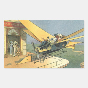 Vintage-Science-Fiction-Steampunk-Cabrio Rechteckiger Aufkleber