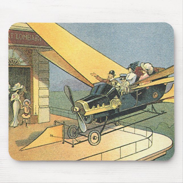Vintage Science Fiction Steampunk Konvertible Car Mousepad (Vorne)