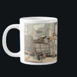 Vintage Science Fiction Urban Paris, Steam Punk Jumbo-Tasse<br><div class="desc">Vintage Abbildung Viktorianische Dampfpunk Science Fiction futuristische Reise und Transport Metropole Image. Die Stadt Paris,  Frankreich in der Zukunft mit persönlichen großen Flugzeug anstelle von Autos und der Gare du Nord Metro Bahnhof.</div>