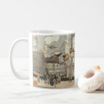 Vintage Science Fiction Urban Paris, Steam Punk Kaffeetasse<br><div class="desc">Vintage Abbildung Viktorianische Dampfpunk Science Fiction futuristische Reise und Transport Metropole Image. Die Stadt Paris,  Frankreich in der Zukunft mit persönlichen großen Flugzeug anstelle von Autos und der Gare du Nord Metro Bahnhof.</div>