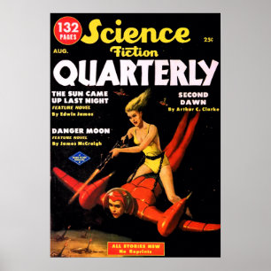 Vintage Science Fiction-vierteljährliche Raumfahrt Poster