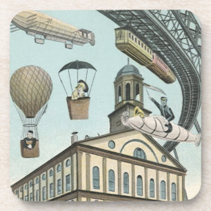 Vintage-Science-Fiction, viktorianische Steam-Punk Untersetzer