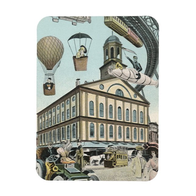 Vintage Science Fiction, Viktorianischer Dampfpunk Magnet (Vertikal)