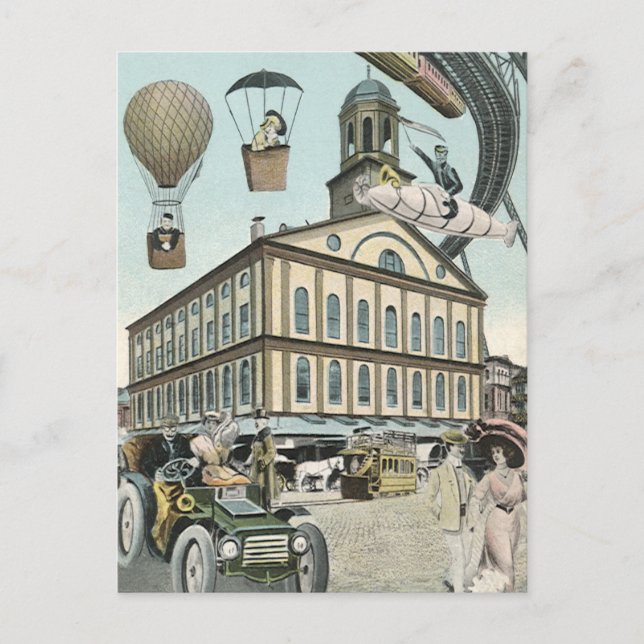 Vintage Science Fiction, Viktorianischer Dampfpunk Postkarte (Vorderseite)