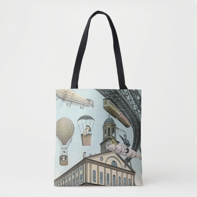 Vintage Science Fiction, Viktorianischer Dampfpunk Tasche (Vorderseite)