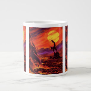 Vintage Science Fiction Vulkan Planet w Red Lava Jumbo-Tasse