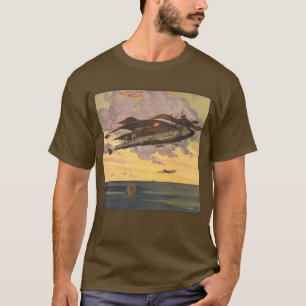 Vintage-Science-Fiction-Wasserflugzeug-Flugzeug-Sc T-Shirt
