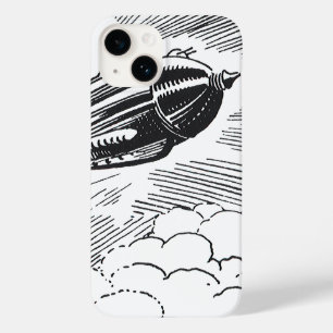 Vintage Science-Fiction-Weltraumschiff-Rakete in W Case-Mate iPhone 14 Hülle