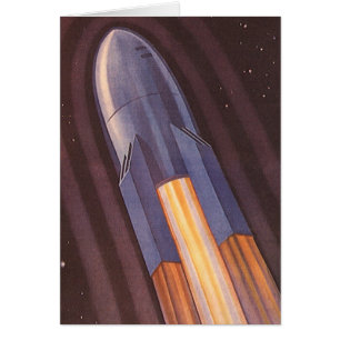 Vintage Science-Fiction-Weltraumschiff-Raketen