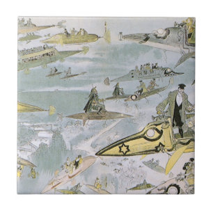 Vintage Science-Fiction-Zukunftsautos, Taxidroschk Fliese