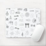 Vintage Science Illustrations Black White Pattern Mousepad<br><div class="desc">Vintage black and white diagram and blueprint pattern. Image themes include science,  mathematics,  buildings and monuments,  astronomy,  and manufacturing. There is an antique car blueprint,  an old eclipse diagram,  and more.

Makes a great birthday,  Christmas,  or other holiday gift,  especially for those who love science and engineering history!</div>