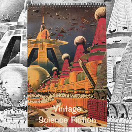 Vintage SciFi-Illustrationen, Retro-Science Fictio Kalender