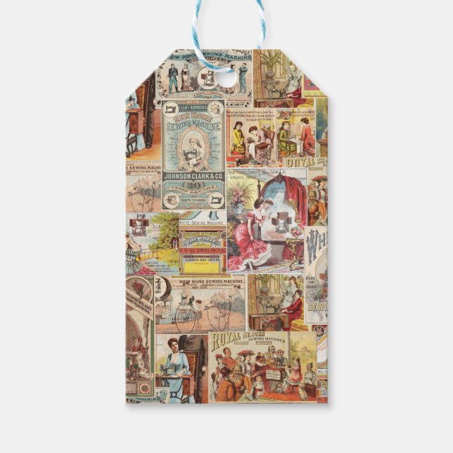 Vintage Scrapbook Collage Geschenkanhänger (Vorderseite)