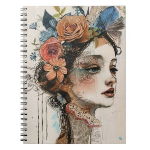 Vintage-Scrapbook-Collage-Gesicht (2) Notizblock