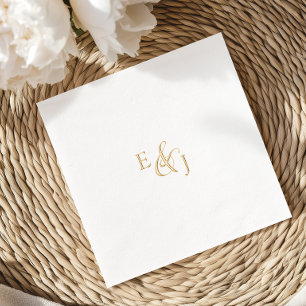 Vintage Script Gold Foil Metallic Mariage Monogram