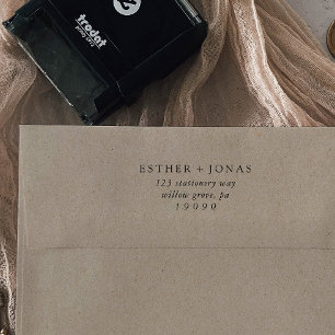 Vintage Script-Hochzeit-Rücksendeadresse Permastempel