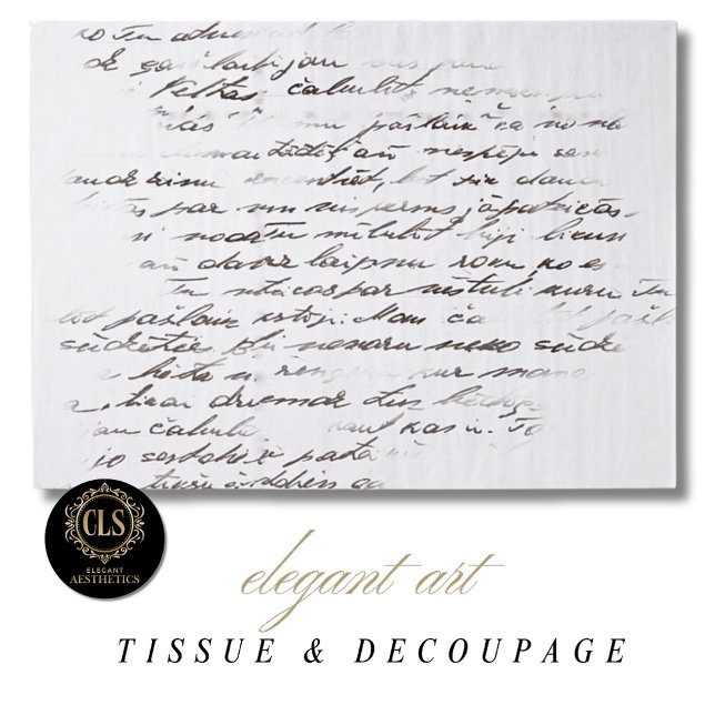 Vintage Script Letter Decoupage  Seidenpapier (Tissue Paper - Vintage Script Letter Decoupage)