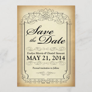 Vintage Scroll-Karte Save The Date