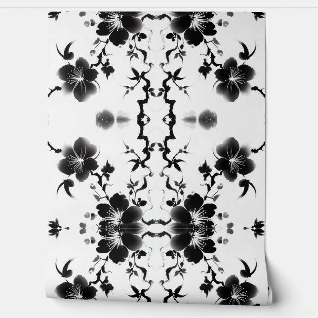 Vintage Scrollblüten Tapete (Abrollen)