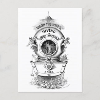 Vintage SCUBA Postkarte