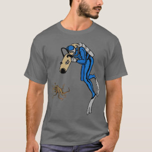 Vintage-SCUBA-Taucher fotografiert einen Oktopus U T-Shirt