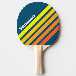Vintage Sea Sun Angled Striping with Name Tischtennis Schläger