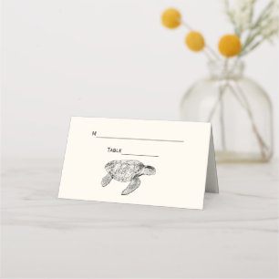 Vintage Sea Turtle Place Escort Card Elfenbeinküst Platzkarte