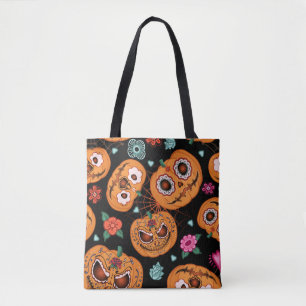 vintage seamless pattern for Halloween. Pumpkin, f Tasche
