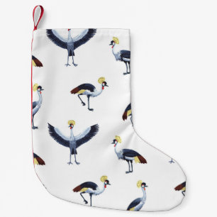 Vintage seamless pattern with crowned crane birds. kleiner weihnachtsstrumpf