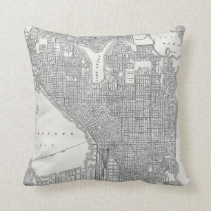 Vintage Seattle-Karte Kissen