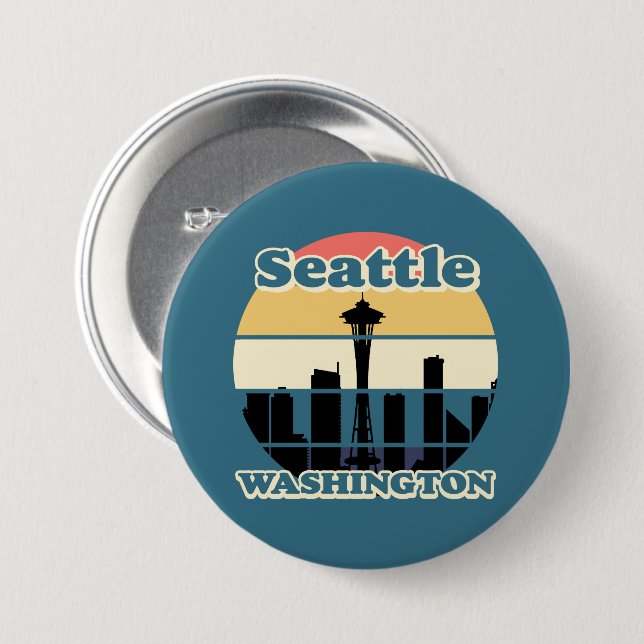 Vintage Seattle Washington Button (Vorne & Hinten)