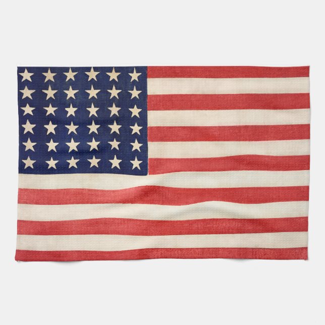 Vintage, sechsunddreißigsterne amerikanische Flagg Geschirrtuch (Horizontal)