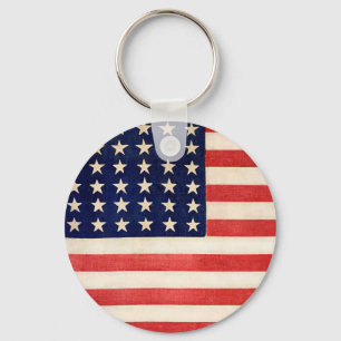 Vintage, sechsunddreißigsterne amerikanische Flagg Schlüsselanhänger
