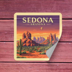Vintage Sedona Arizona Quadratischer Aufkleber