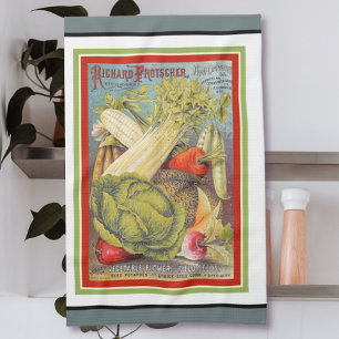 Vintage Seed Catalog Kitchen Towel Geschirrtuch
