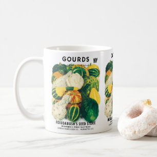 Vintage Seed Packet Art, Mixed Gourds Squash Kaffeetasse
