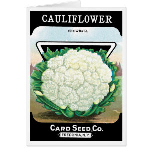 Vintage Seed Packet Étiquette Art, Cauliflower Lég