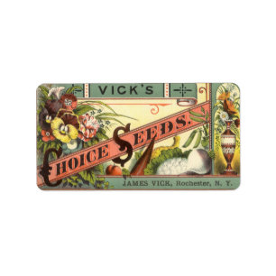 Vintage Seed Packet Étiquette Art, Vick's Choice S