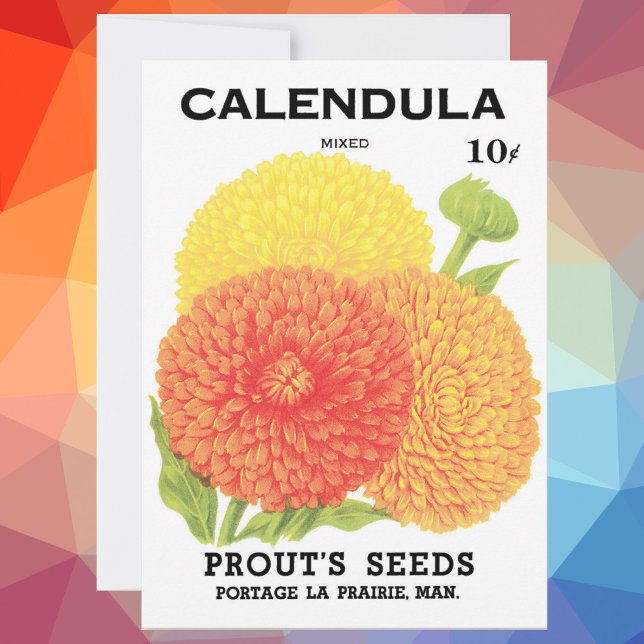 Vintage Seed Packet Label Art, Calendula Flowers (Von Creator hochgeladen)