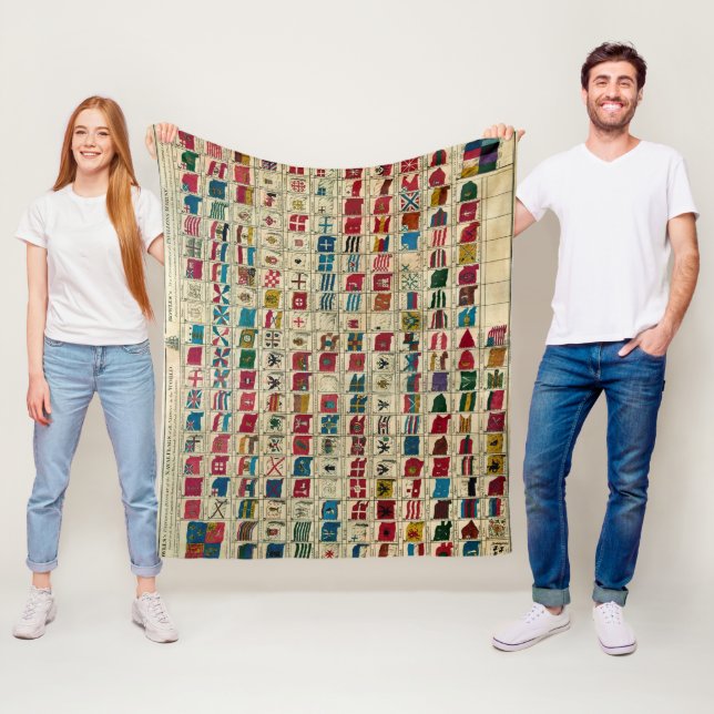 Vintage Seefahnen der Weltillustration Fleecedecke (Beispiel)