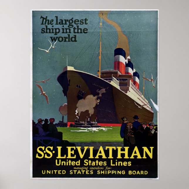 Vintage Seefahrt Leviathan Kreuzfahrt Poster (Vorne)