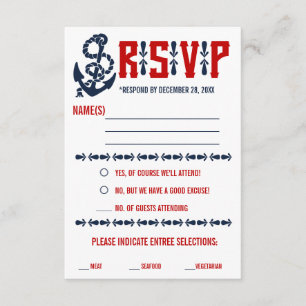 Vintage Seehochzeits-Wartekarten RSVP Karte